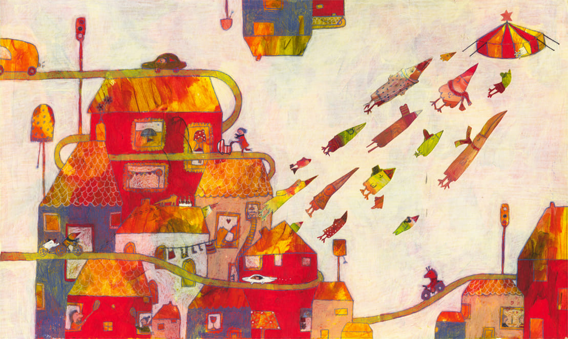 Stadtvögel from "Herumverkehrt" (Jaja Verlag)